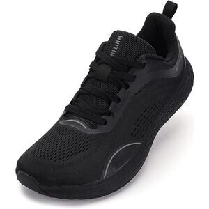 Whitin Mens Size 10 Black Mesh Wide Toe Box Zero Drop Lace Up Athletic Shoes